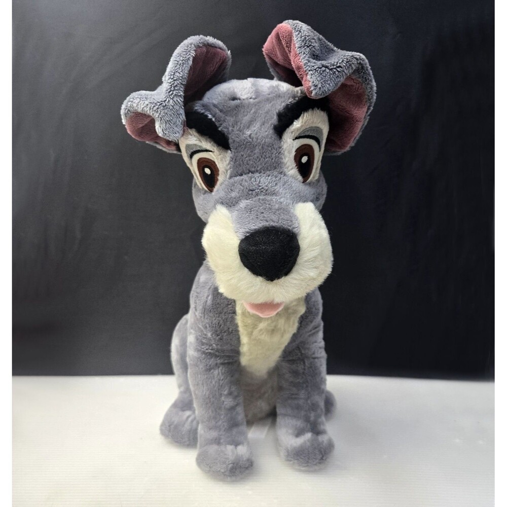 Disney Store Tramp Plush Dog Lady and the Tramp Stuffed Animal Pink Tongue 13โ